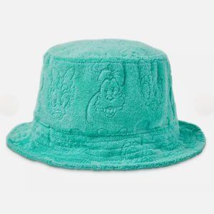 Disney Parks Mickey Mouse Bucket Terry Cloth Hat In Turquoise Adult OS New